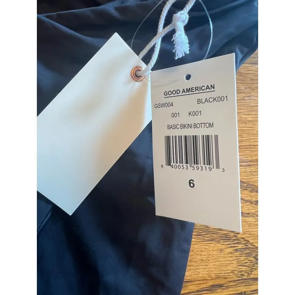 Good American Basic Black Bikini‎ Bottoms NWT